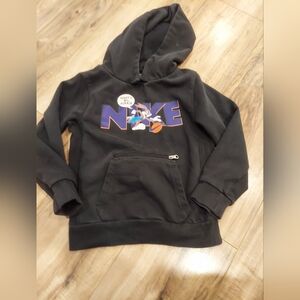 Nike Dri-Fit Boys Hoodie Black Space Jam Bugs Bunny Pocket That's All Folks 5T